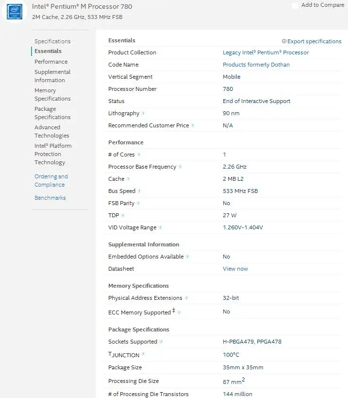 Процессор Intel PM780 notebook Pentium M процессор 780 2 Мб кэш-памяти, 2,26 ГГц, 533 МГц PM 780 cpu PPGA478 поддержка 915 наборов микросхем