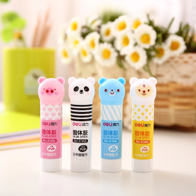 Милый кавайный мультяшный медведь панда пластиковый однотонный клей для детей