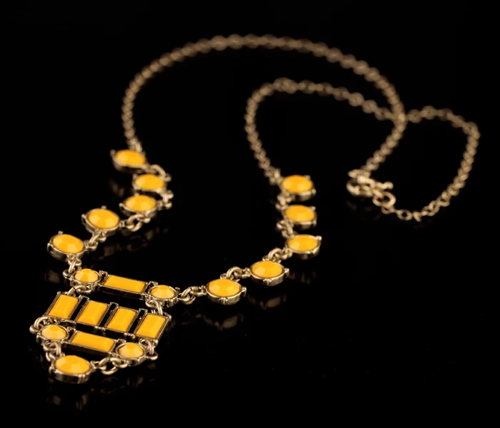 Геометрический золотистый ожерелье ювелирные изделия Сплав массивное длинное