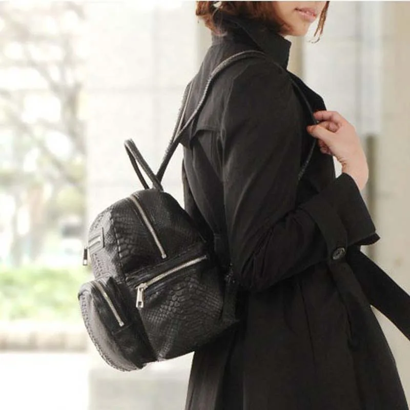 Женский рюкзак из змеиной кожи mengzhongmeng новый женский сумка кожи|womens backpack bag|backpack