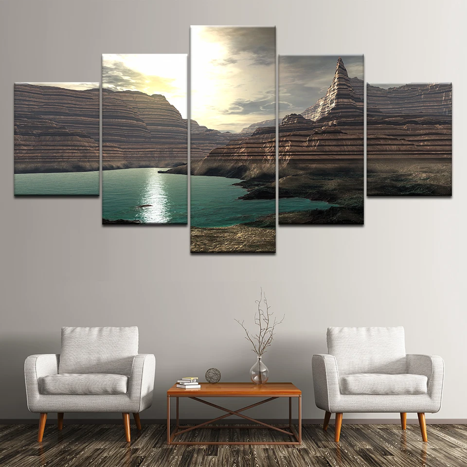 

Canvas Painting Sea New York landscape 5 Pieces Wall Art Painting Modular Wallpapers Poster Print for living room Home Decor