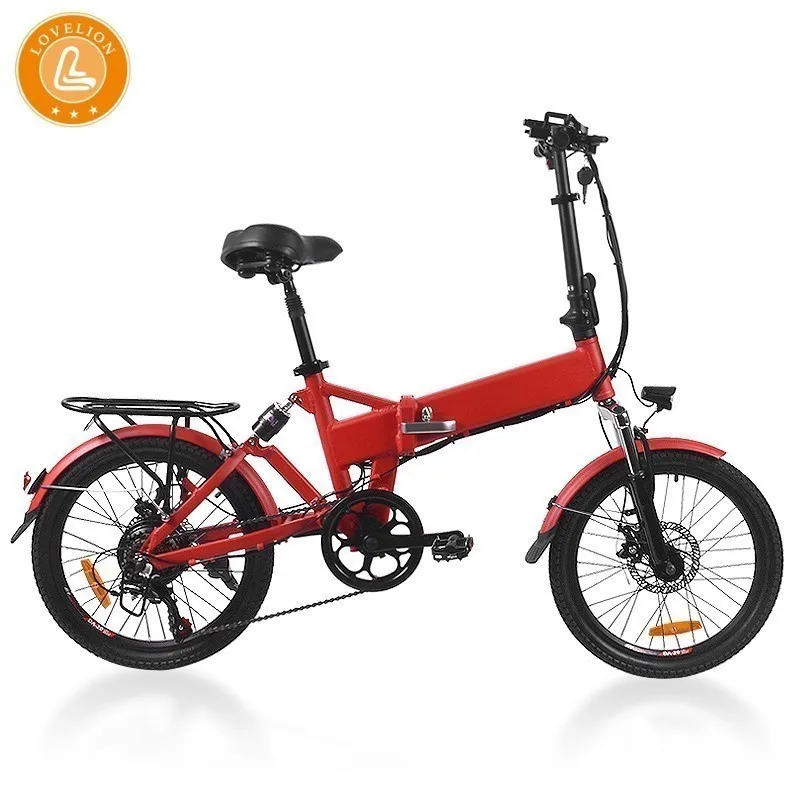 MYATU portable foldable Red adult Electric Power bike Belt 250w Lithium Battery Bicycle With pedal ebike LOVELION EU scooter | Спорт и