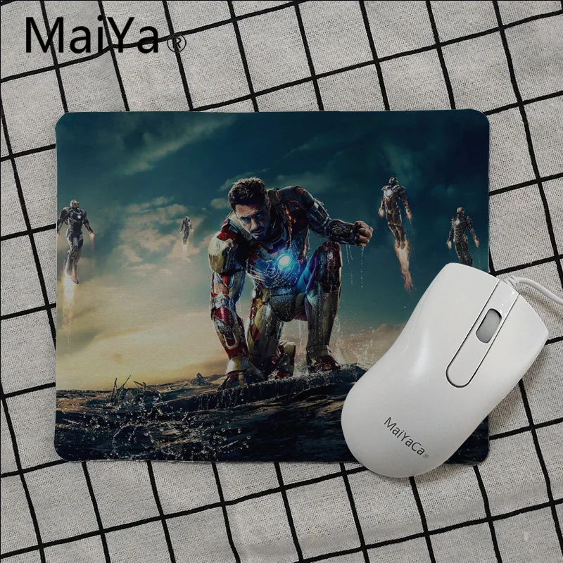 No Lock Edge18x22cm Maiya высокое качество Marvel Железный человек противоскользящие прочные силиконовые компьютерные коврики игровой коврик мышь - Цвет: No Lock Edge18x22cm