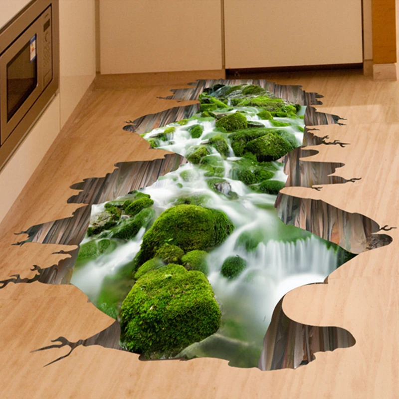 Настенные Стикеры для спальни 3D потоковые стерео наклейки на стену пол столб