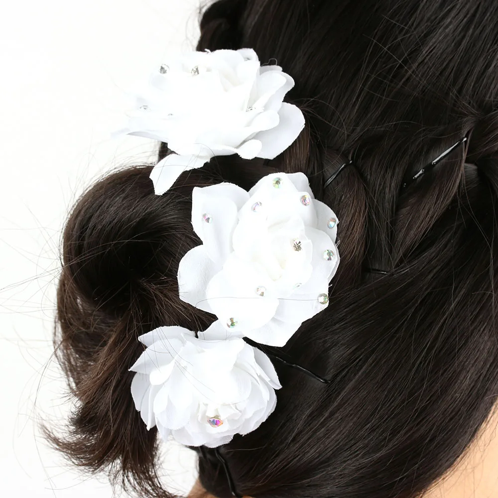 Новинка 2017 шикарная заколка для волос из шифона и тюля с розами заколки свадебных