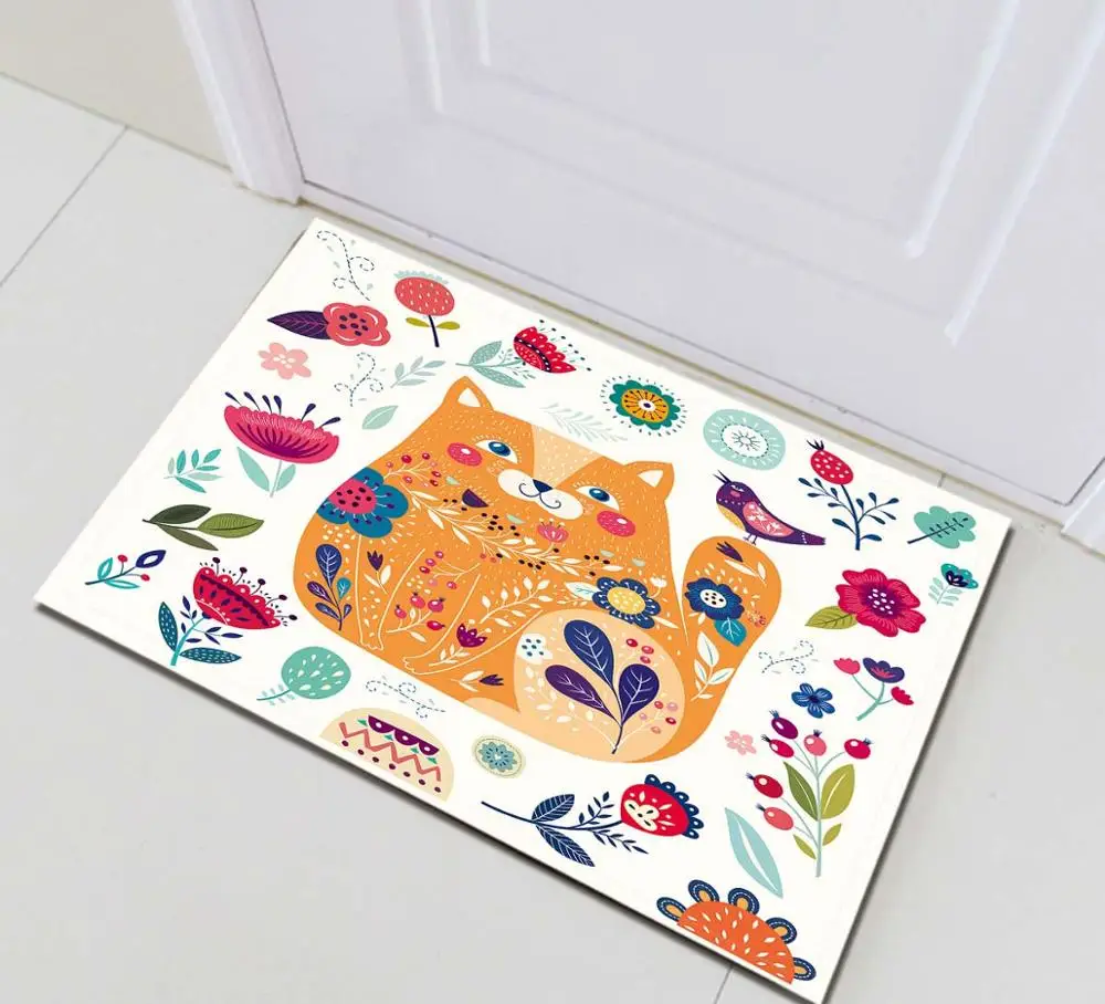 13644 60*40 Kids Cute Cats Pug Dog Cartoon Animal Door Bath Mats Memory Foam Anti Slip Soft Rug for Bedroom Toilet Floor Kitchen Home - Цвет: 13644