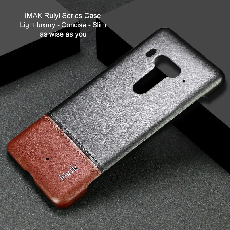 Black-Brown Для htc U12+ U12 Plus чехол IMAK Винтажный чехол из искусственной кожи ПК Жесткий Чехол для htc U12+ U12 Plus 6,0'' - Цвет: Black-Brown