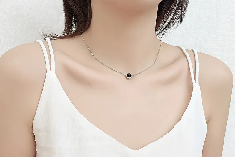 Геометрическая цепочка для ключицы из стерлингового серебра 925 пробы женская