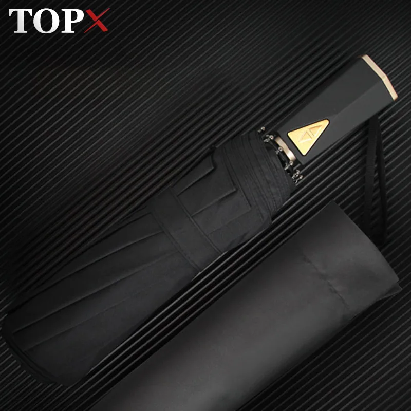Creative Polygon Handle Big Umbrella Rain Women 3 Folding Fully Automatic Business Windproof Men Outdoor Car | Дом и сад