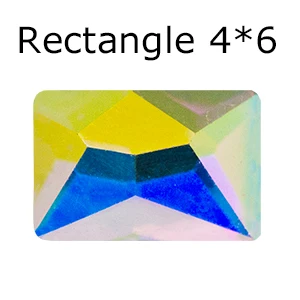 Rectangle 4x6 50 шт украшение ногтя стразами для ногтей искусство Стекло Кристалл AB плоская задняя сторона не горячей фиксации страз клей на Рождество декор супер блестящий - Цвет: Rectangle 4x6