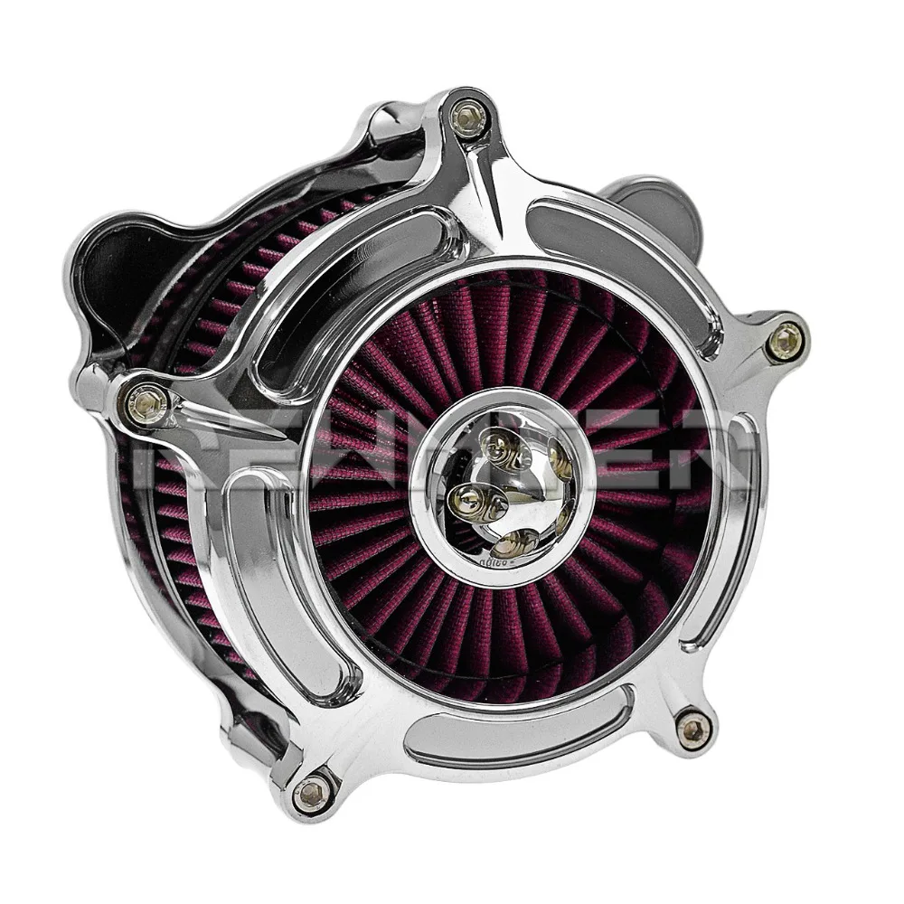 Хромовый воздушный фильтр для мотоцикла красный элемент всасывания аксессуары