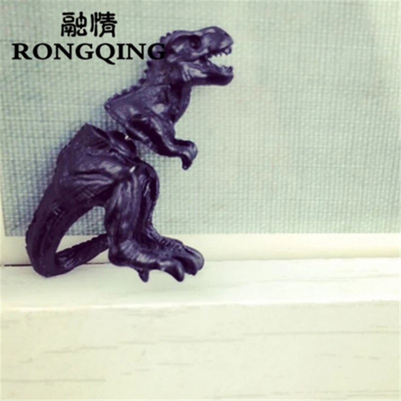 RONGQING 1 пара RONGQING новые модные панк готические ювелирные изделия 3D Парк Юрского периода серьги с динозаврами для женщин черные серьги с животными подарки