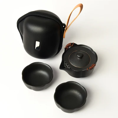 Chinese Travel Kung Fu Tea Set coffee setsCeramic Portable Teacup Porcelain Service Gaiwan Tea Cups Mug of Tea Ceremony Teapot - Цвет: Fast cup-J