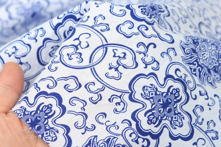 50*140 см синий и белый фарфор китайские традиции хлопчатобумажная ткань для шитья