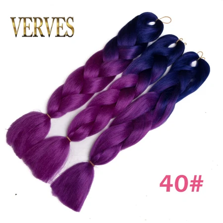 T#Grey/613 VERVES плетеные волосы 1 шт. 24 ''большие синтетические косы 100 г/шт., вязанные волосы с эффектом омбре, высокотемпературное волокно для наращивания волос - Цвет: T#Grey/613