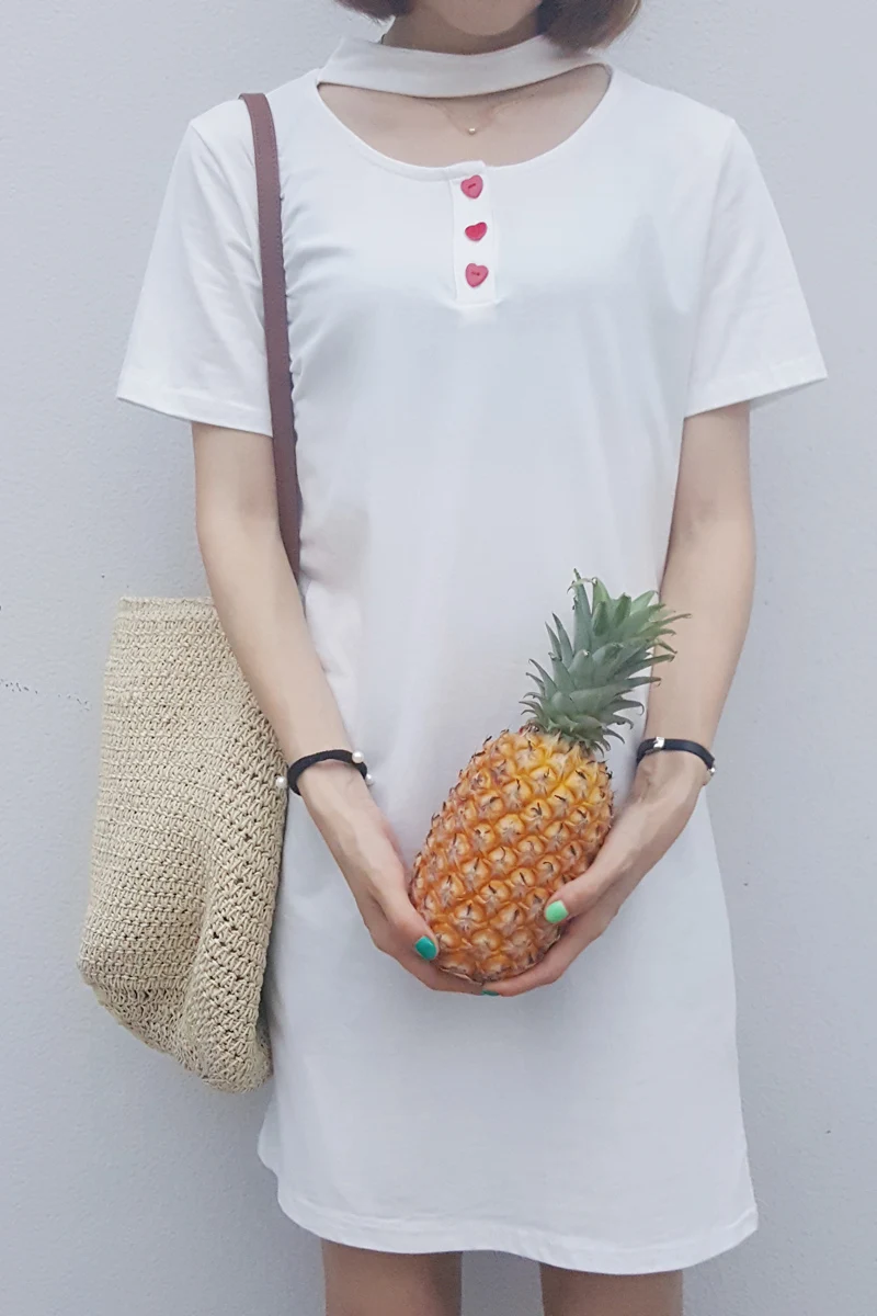 Новые 2017 летнее женское платье хлопковые платья в форме сердца декоративные