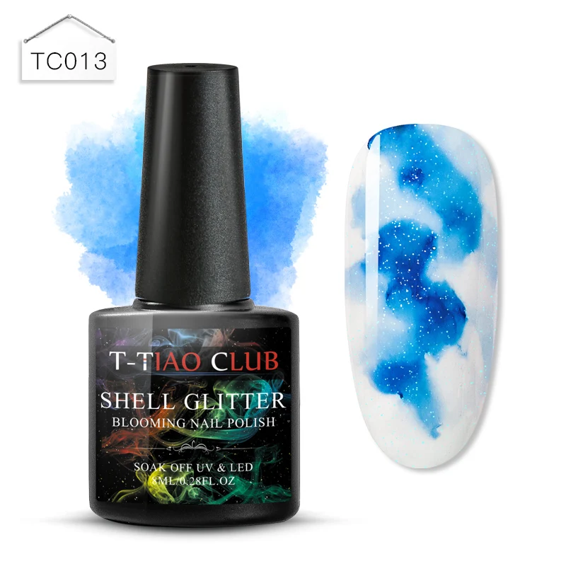 FS03418 T-TIAO CLUB, 8 мл, акварельные чернила, лак для ногтей, цветущий УФ-гель, эффект дыма, мраморный, градиентный, для маникюра, сделай сам, Гель-лак для ногтей - Цвет: FS03418