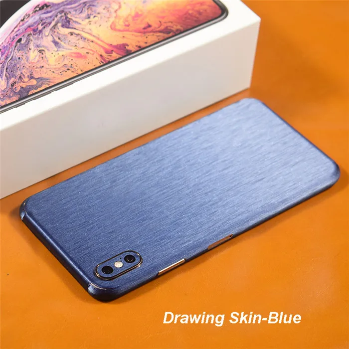 Drawing Blue 3D карбоновая пленка для телефона наклейка для iPhone XS MAX XR X 8 Plus 7 6 6S Plus прозрачная задняя наклейка - Цвет: Drawing Blue
