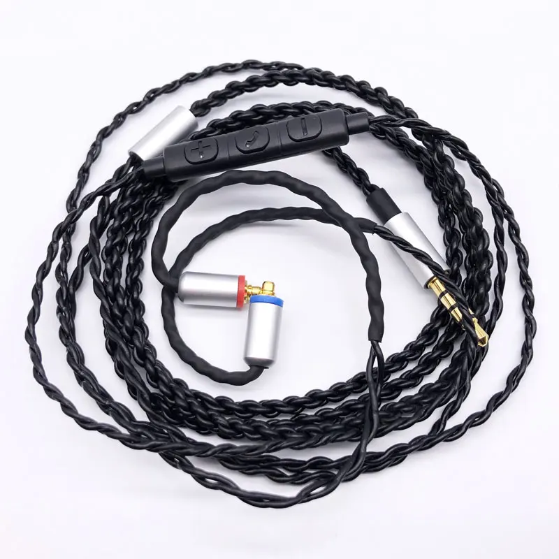 mmcx with mic cable Новейшие mmcx IE800 наушники HiFi в ухо керамический наушник вкладыши Наушники Wth MicTop качество гарнитура Кабель Для shure SE215 - Цвет: mmcx with mic cable