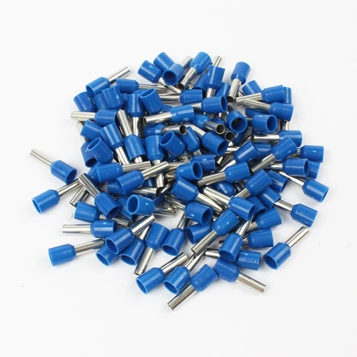 Blue E4009 труба изоляционные терминалы 4MM2 100 шт./упак. кабель провод разъем изолированный изоляционные обжимной терминал разъем VE - Цвет: Blue
