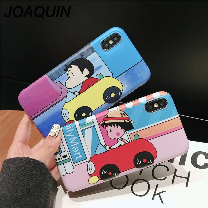 Милый Crayon Shin-chan Chi-bi Maruko drive цветной рисунок мягкая ТПУ задняя крышка для iphone 6 6s 7 8
