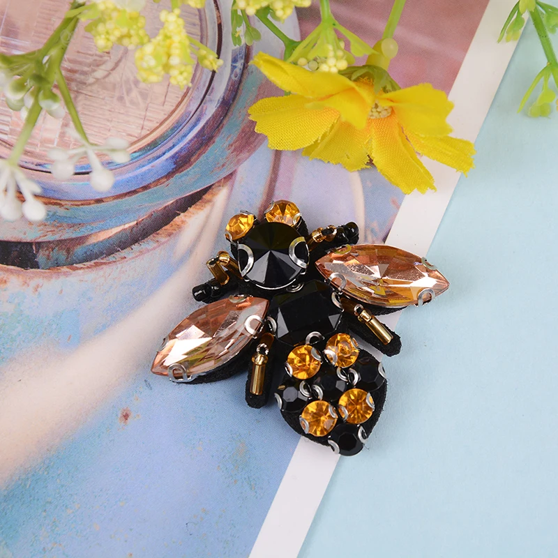 1 шт. ручная работа расшитые стразами и блестками патчи пчелы пришитые на