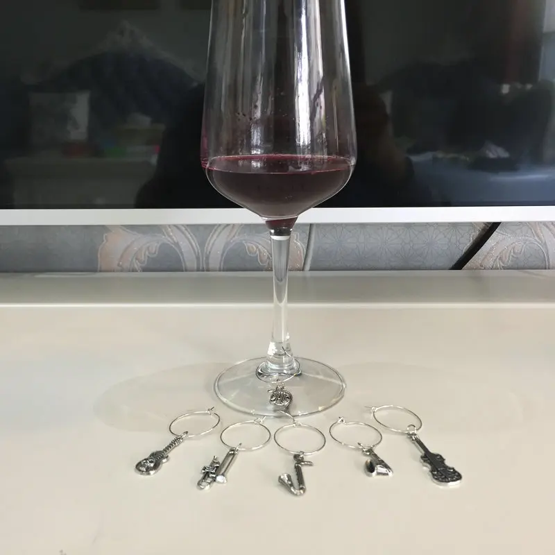 Музыкальный инструмент подвески для вина новый модный дизайн 6 шт. бокалов кольца