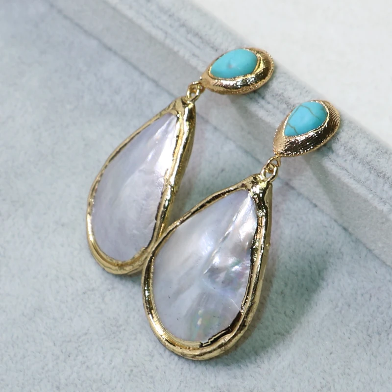 3 пары whit серьги-капли из ракушки гальванизированные серьги в форме крыла подарок