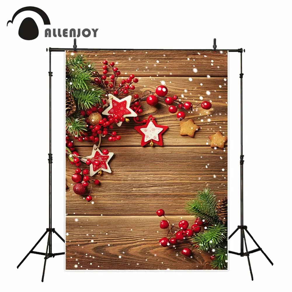 Allenjoy фоны для фотосъемки деревянный пол Рождественское украшение дерево красные