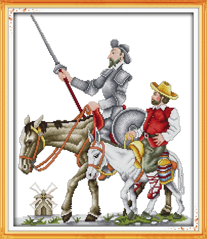 Набор для вышивки крестом Don Quixote люди 18ct 14ct 11ct печать холсты стежков Вышивка
