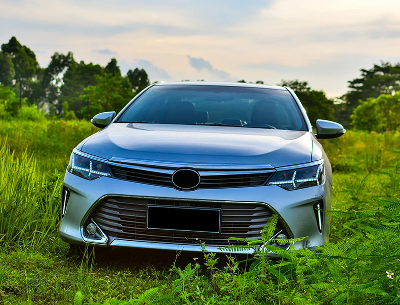 KOWELL автомобильный Стайлинг для Toyota Camry V55 светодиодный Camry фары drl Объектив двойной луч H7 HID Xenon