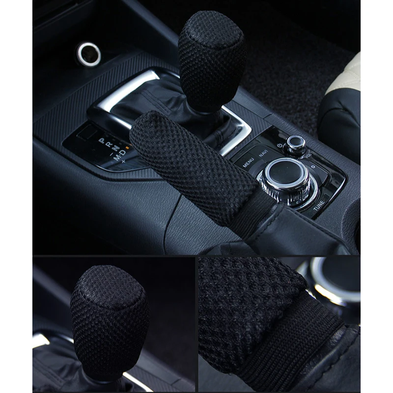 Universal Gear Shift Knob Cover Nets Cloth Handbrake Grip HandleProtector Covers Antiskid Protect Interior Accessories | Автомобили и