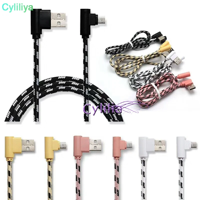 USB C Type кабель в оплетке с углом 90 градусов Micro Android зарядный адаптер для Samsung S9 Plus