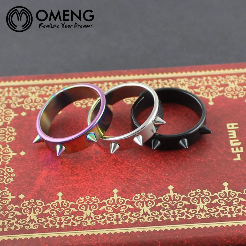 O мужчины G панк три заклепки из нержавеющей стали кольцо набор свадебных колец