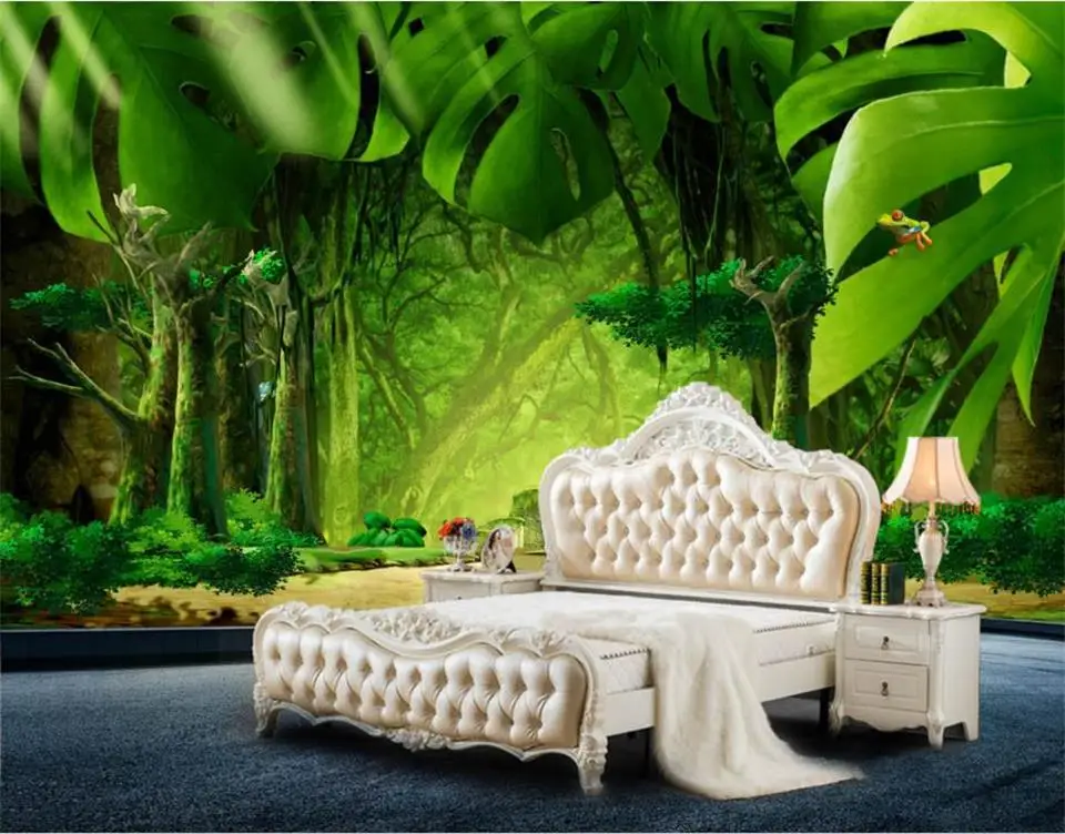 3D фотообои на заказ обои для спальни джунглей банановых листьев фон живописи