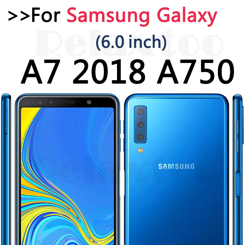 A7 2018 a750 2 шт Полное покрытие из закаленного стекла для Samsung Galaxy A7 A750 протектор экрана на samung a 7 A7 750 Защитная Сенсорная Пленка - Цвет: A7 2018 a750