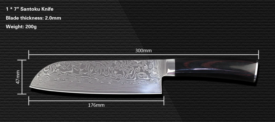 Xyj абсолютно Sharp Дамаск ножи santoku подсобное сравнивая ножей 5 шт. комплект японский