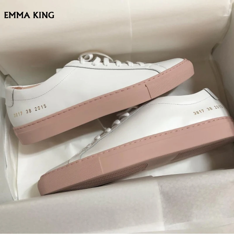 Сезон весна осень кожаная парусиновая обувь на плоской подошве женские