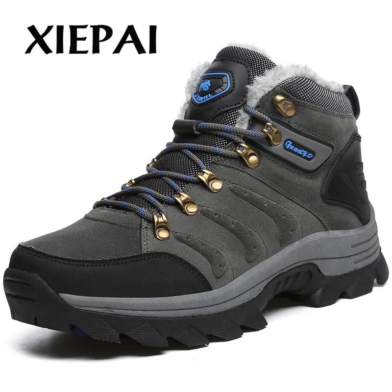 2019 супер теплые мужские зимние ботинки замшевые кожаные меховые плюшевые