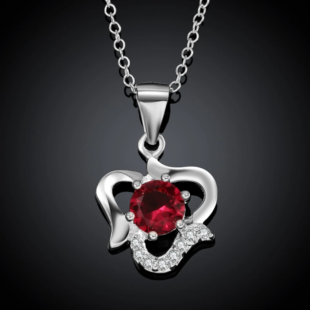 Ювелирные изделия из стерлингового серебра 925 пробы большая красная Подвеска