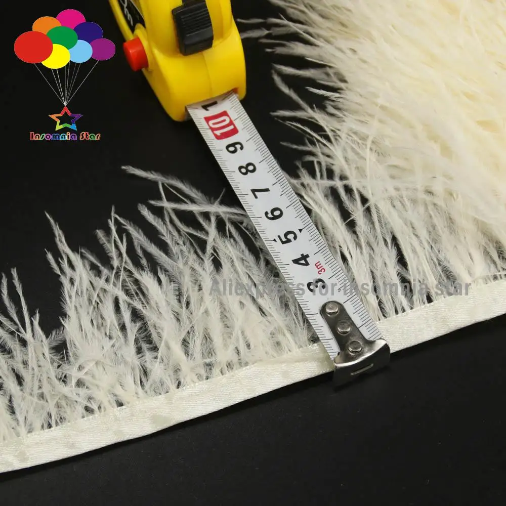 Страусиные перья отделка бахромой с атласной лентой шитье для платья