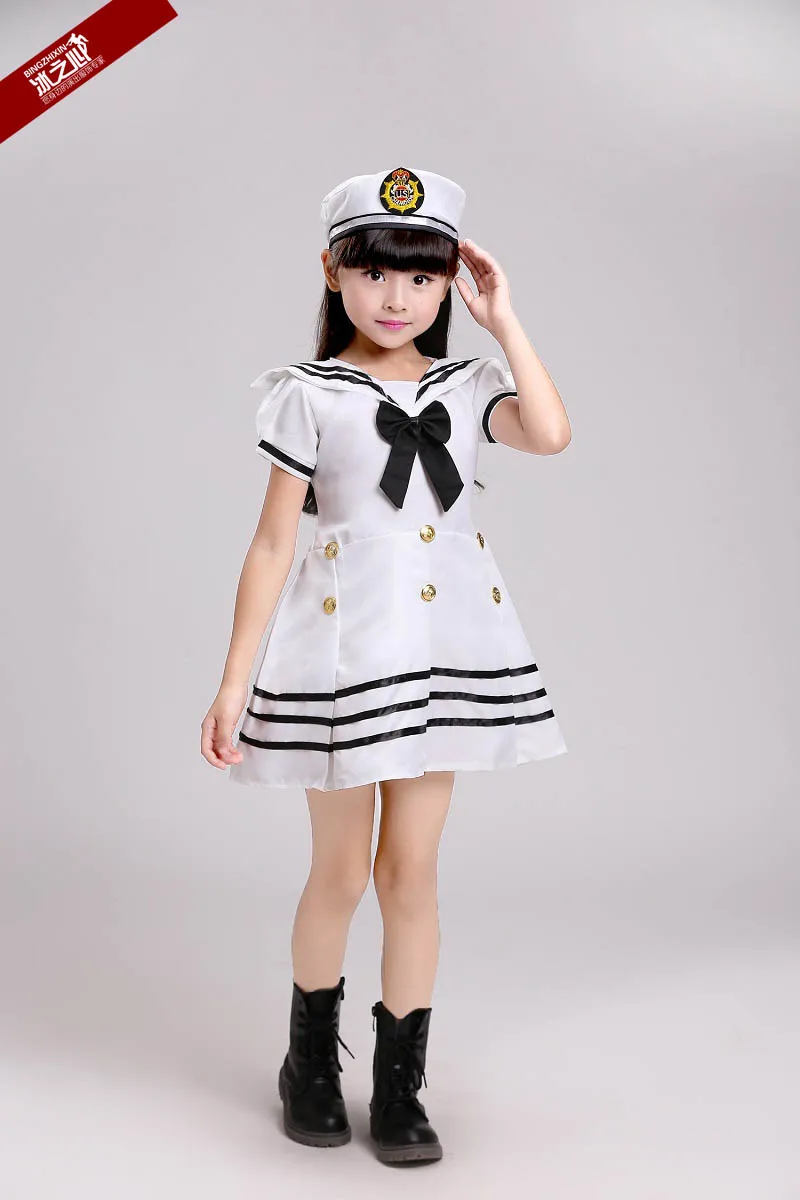 Детское танцевальное платье для девочек морская униформа современные