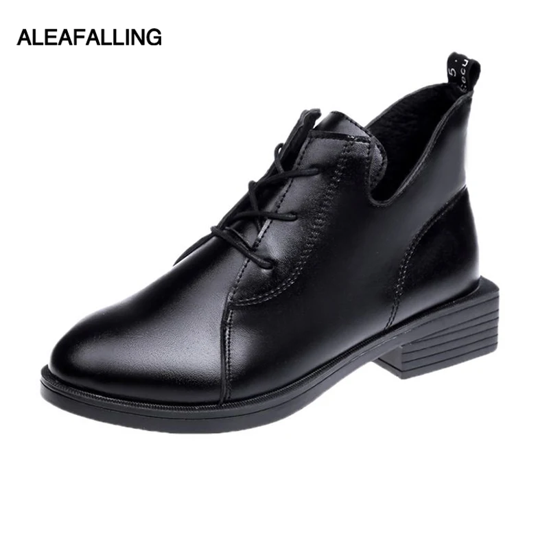 Aleafalling/классические женские ботинки на шнурках уличные высоком каблуке для