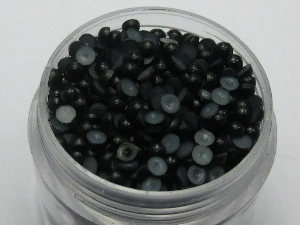 2000 черные полужемчужные камни плоская задняя часть шарика 3 мм наконечники для