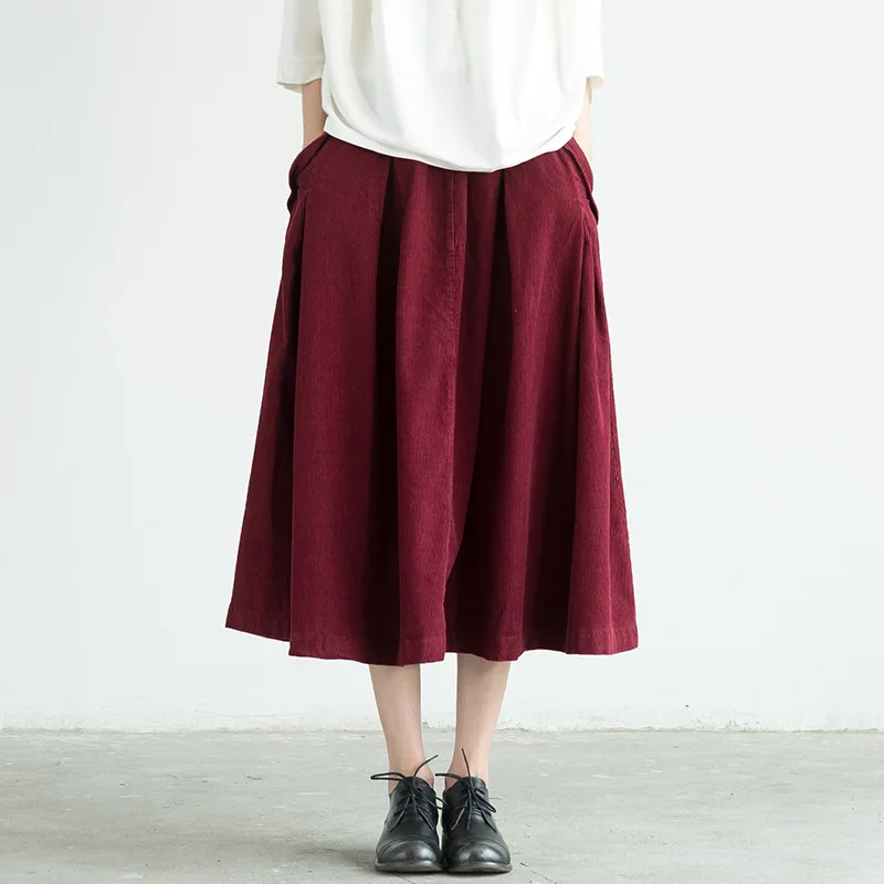 Женские осенне зимние вельветовые хлопковые плотные эластичные юбки женские