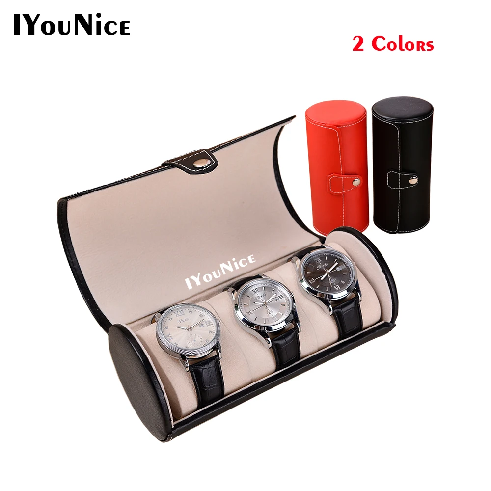 Новинка 2017 модный портативный дорожный Чехол IYouNice для часов с 3 слотами чехол из