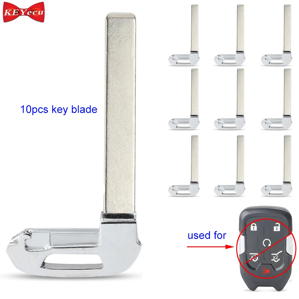 

KEYECU 10pcs for Chevrolet Suburban Tahoe for GMC Yukon Remote Emergency Key Blade