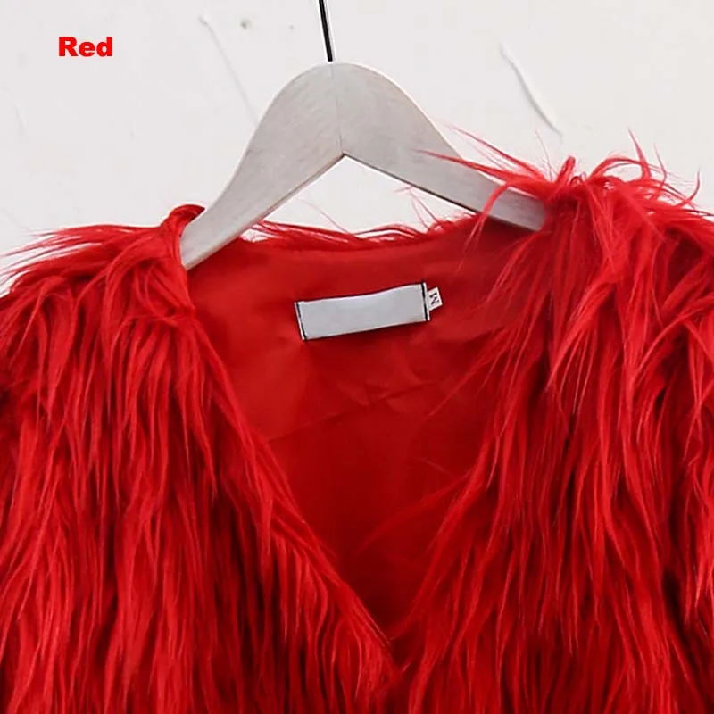 red faux fur vest Фиолетовый длинный женский жилет из искусственного меха, осень, куртка без рукавов, пальто Colete Feminino, 15 цветов, плюс размер, 3XL, жилет, женский жилет - Цвет: red faux fur vest