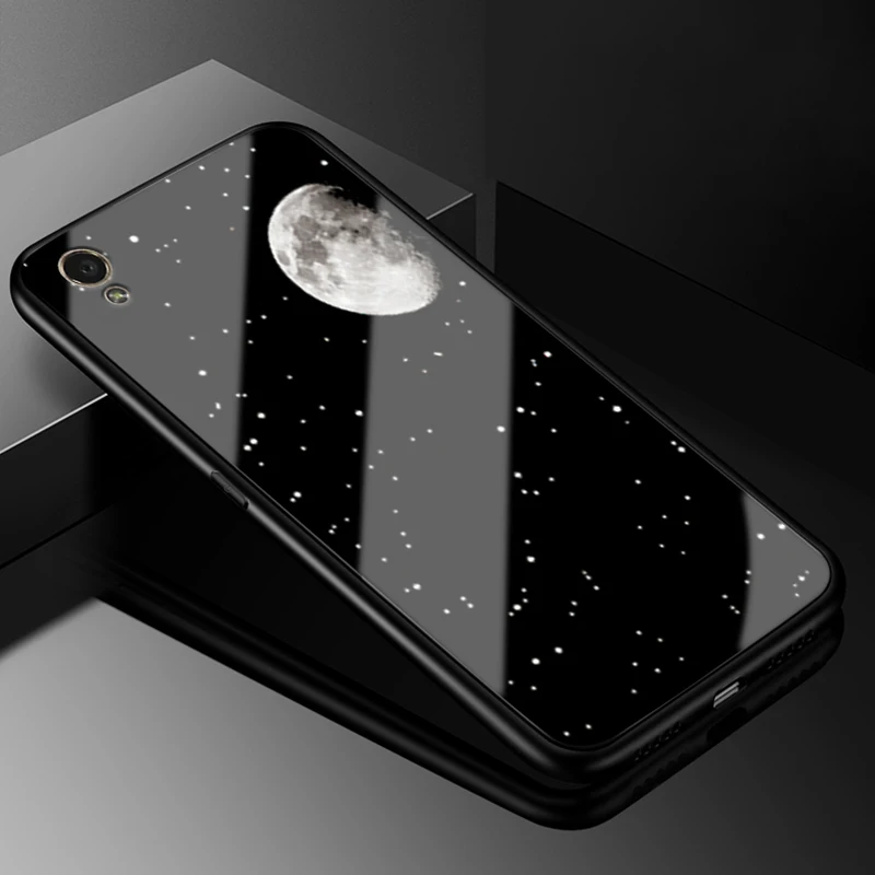 Для Oppo A37 чехол 5,0 ''стеклянная жесткая задняя крышка для Oppo A37 телефонный чехол s Черный силиконовый бампер Coque для OPPOA37 A 37 A37M A37F - Цвет: 30