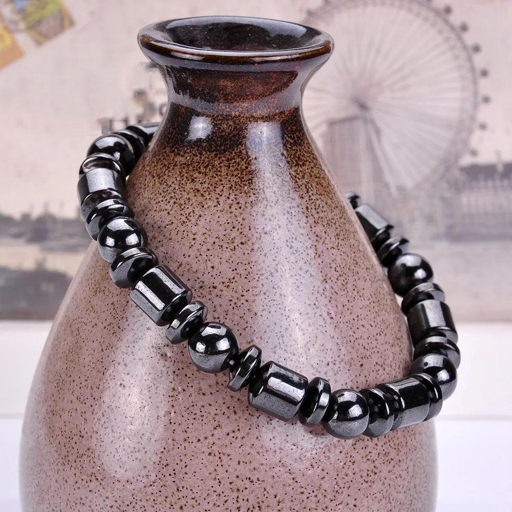 Браслет для магнитной терапии DIEZI с круглыми черными камнями потери веса браслет